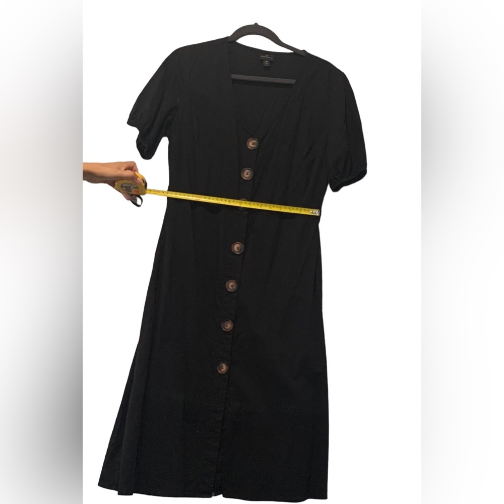 Worthington Dress Womens 6/M Black Buttons Up Front-Cotton - Picture 2 of 3